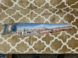 Hand Painted Hand Saw Johnson Canyon Utah Scene Signed By Rocky Riedel 2002 - $49.50