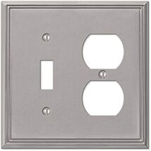 Amerelle 77TDBN Metro Line Wallplate, 1 Toggle / 1 Duplex Outlet, Cast M... - $22.34