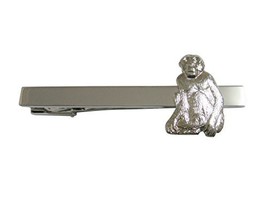 Silver Toned Monkey Pendant Square Tie Clip - £31.62 GBP