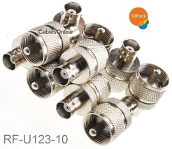 10-Pack Bnc Female To Uhf Pl259 Male Coaxial Rf Adapter, - $51.99