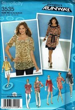 Simplicity Sewing Pattern 3535 Dress Tunic Belt PROJECT RUNWAY Misses Si... - £6.94 GBP