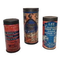 Vintage Tire Repair Kit Lot Lee Of Conshohocken Wards Sturdee Grip Oil C... - $39.99