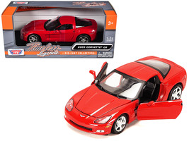 2005 Chevrolet Corvette C6 Coupe Red 1/24 Diecast Model Car by Motormax - £34.12 GBP