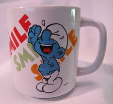 1981 Hanna-Barbera SMURFS Laughing Smurf &quot;SMILE&quot;  MUG CUP Wallace Berrie - £11.73 GBP