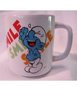 1981 Hanna-Barbera SMURFS Laughing Smurf &quot;SMILE&quot;  MUG CUP Wallace Berrie - £11.68 GBP