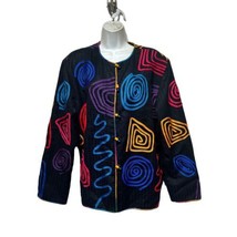 Vintage 90&#39;s Alex Kim Womens Size XL Black Geometric Full Lined Sweater ... - $32.66