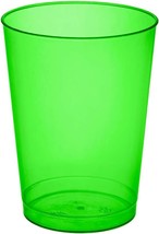Party Essentials Hard Plastic 10-Ounce Party Cups and Tall Tumblers, Neon Green, - £20.83 GBP