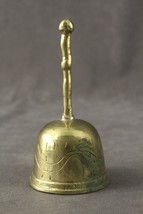 Vintage MCM Mid Century Modern Solid Cast Brass Chinese Bell 4.5&quot; - £12.83 GBP