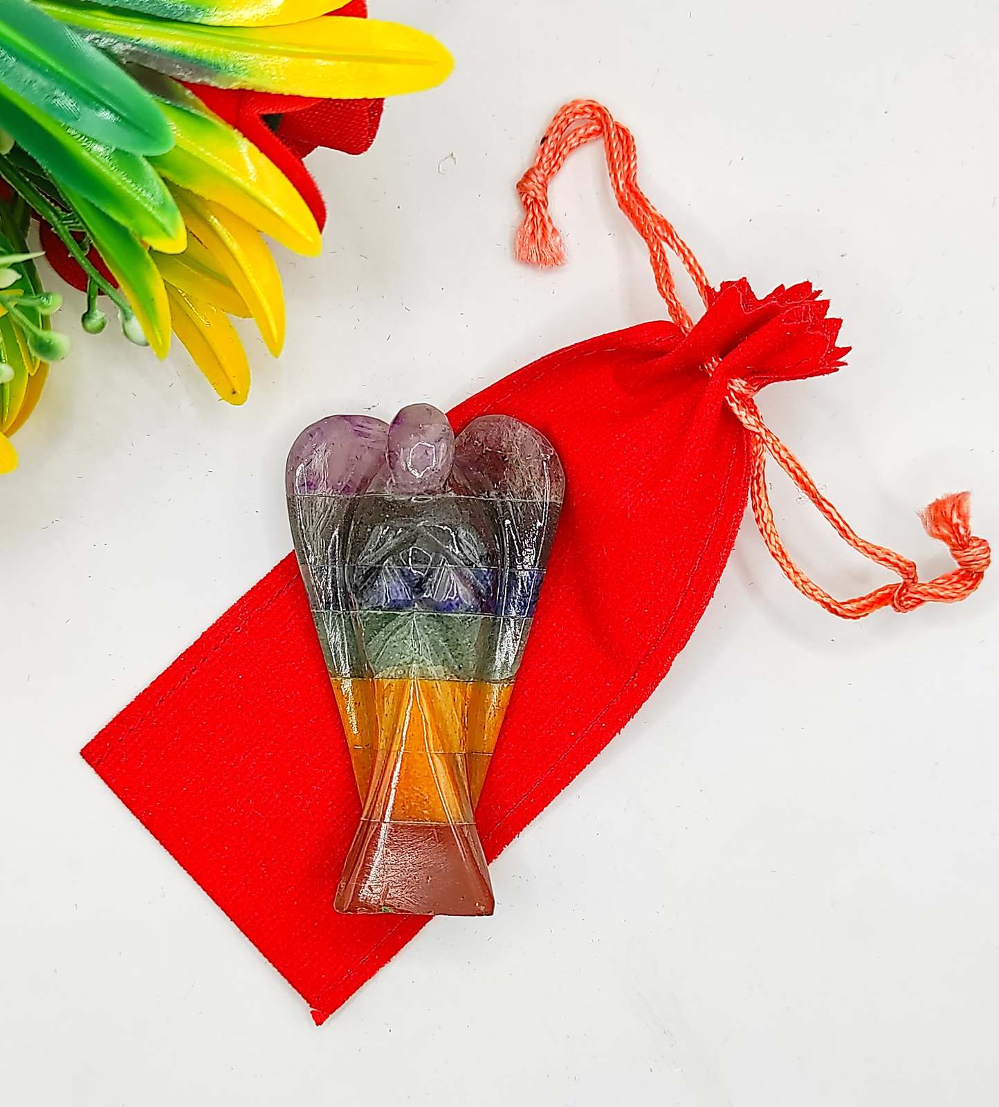 Seven Chakra Angel, 7 Chakra Crystal Angel 2 Inches, Guardian Angels-Pac... - $49.00