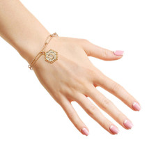 D Hexagon Initial Charm Bracelet - $30.49