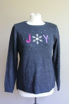 NWT Christopher &amp; Banks MP Gray Joy Christmas Holiday Sweater Snowflake - $26.60