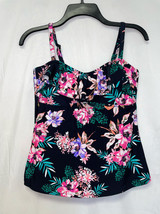 Island Escape Ruffle Floral Tankini Size 10 NWOT - £26.77 GBP