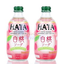 2 Pack - Hata White Peach Flavor Soda 10 fl oz 300ml Japanese Drink - £13.85 GBP