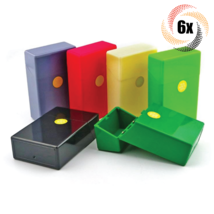 6x Cigarette Cases Assorted Solid Color Plastic Portable Smoking King Top Flip - £14.95 GBP