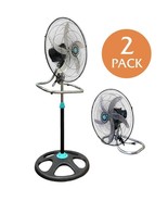 ZNERGY 2 PACK 18 Inch 2 in 1 Industrial Floor &amp; Stand Fans 3 Speeds Meta... - $121.72 CAD