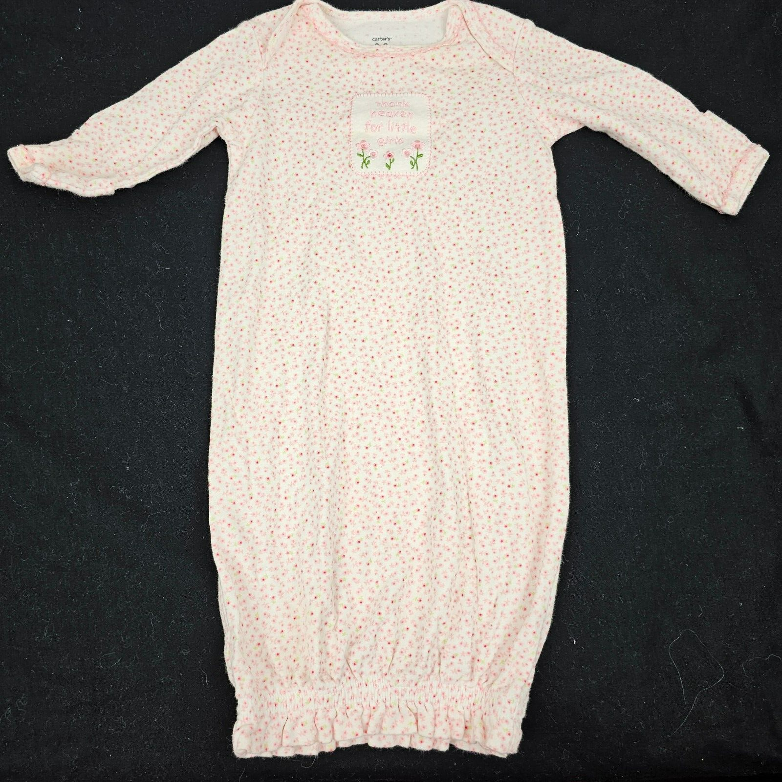 Primary image for Baby Infant Girl Clothes Vintage Carters Thank Heaven for Little Pink Gown 0-3