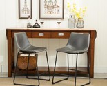 Pu Leather Counter Height Stools, Set Of 2, Antique Gray, Roundhill Furn... - $165.92