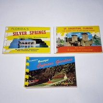 Set of 3 VTG Mini Souvenir Photo Bk Silver Springs Cypress Garden St Aug Florida - £11.68 GBP