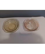 2 Small Vintage Depression Glass Bowls Yellow &amp; Orange - $376.34 MXN