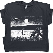 Bigfoot T Shirt Loch Ness Monster Shirt Ufo Shirts Sasquatch Cool Funny Graphic - £15.65 GBP