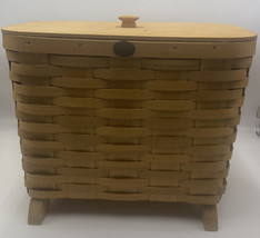 Peterboro Basket Co. Extra Large Wood Picnic Basket Hinged Lid Made In USA - £79.09 GBP