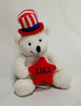 Teddy Bear Patriotic USA  Plush Stuffed Animal 5" OTC Red White Blue Star - $14.99