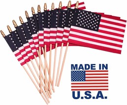 Handheld Spearhead American Flags - 12 x 18 inch. Wooden Stick Flags - £22.94 GBP