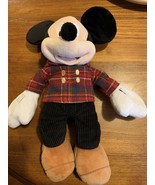 Disney Mickey Mouse Plush/Red Plaid Hoody/ Corduroy Pants - $15.00