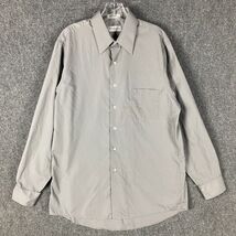 Van Heusen Button Up Shirt Men&#39;s Large Poplin 16 34/35 Gray Polyester Bl... - €8,57 EUR