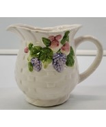 AP) Longmax Thailand Ceramic Floral Fruit Pitcher Pottery Jug Vase - £7.87 GBP