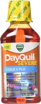 Vicks Dayquil Severe Cold &amp; Flu Relief Liquid, 12 oz (Pack of 2) - £33.57 GBP