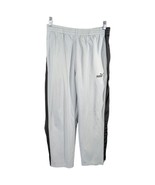 Puma Mens Sweat Pants Gray Drawstring Waist Size M Medium Black Stripe 3... - $27.39 CAD