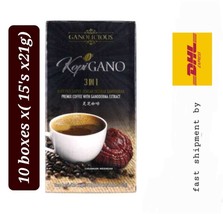 10 Boxes Gano Excel 3 in 1 Coffee Premix Coffee With Ganoderma Extract- ... - £132.54 GBP