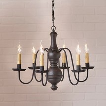 Medium Chesterfield Wood Chandelier in Americana Black image 2