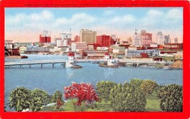Tampa Florida~Tampa Skyline From Municipal Hospital On Davis Island Postcard - £8.76 GBP