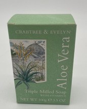 Crabtree &amp; Evelyn Aloe Vera Triple Milled Soap 3.5Oz Full Size Bar NEW Vitamin E - £11.79 GBP