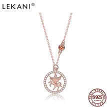 LEKANI Unicorn Necklace For Women S925 Sterling Silver Luxury Cubic Zircon Penda - £19.58 GBP