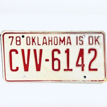 1978 United States Oklahoma Oklahoma is OK Passenger License Plate CVV-6142 - £14.85 GBP