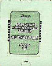 2005 Bowman Baseball Draft Picks & Prospects, 14 Card Set - AFLAC Redemption NIB - $12.19