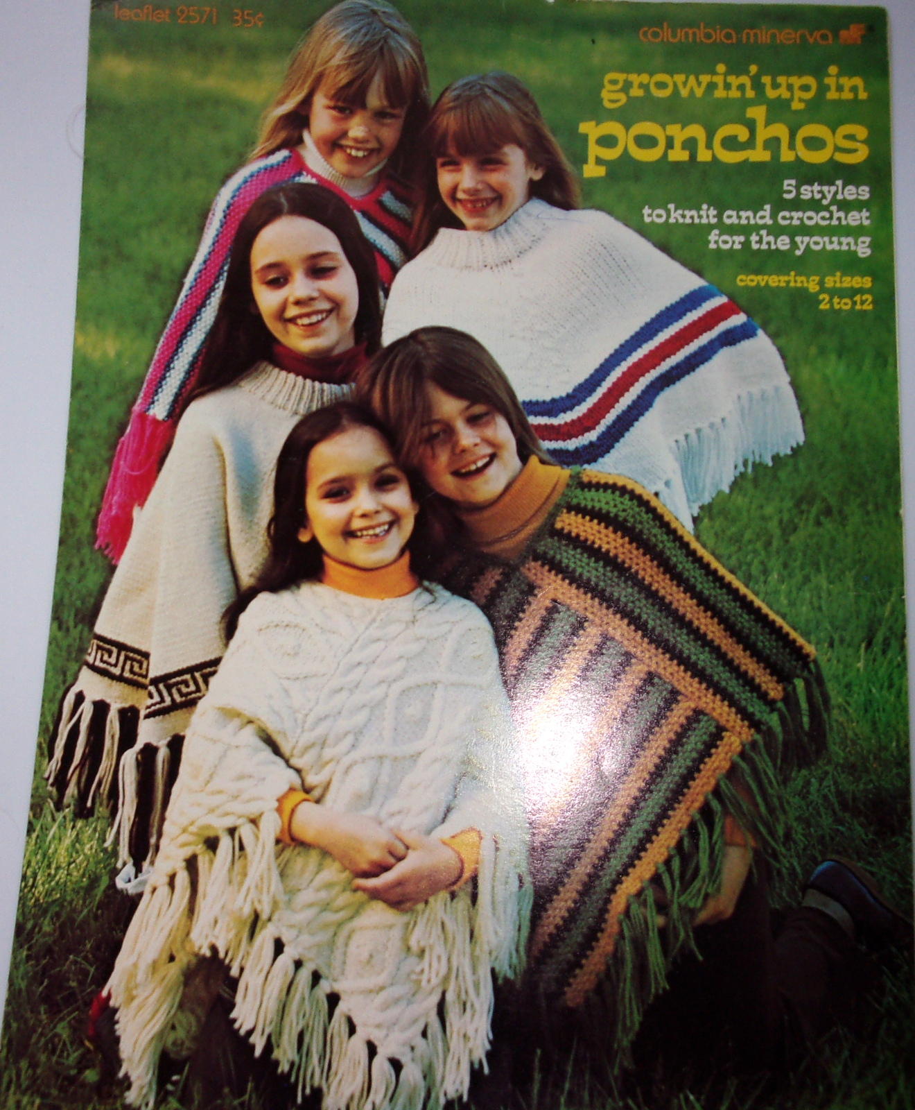 Columbia Minerva Growin’ Up In Ponchos 5 Styles to Knit & Crochet 1973 - $3.99