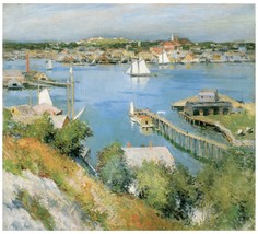 Decor Painting POSTER.  City by the water. Boats. Home Shop Wall Art. 1631 - $17.10+