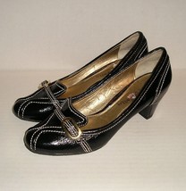 Sam Edelman Yates Women’s Black Patent Leather Dress Heel Pumps Loafers Sz. 6 M - £8.06 GBP