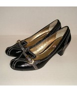 SAM EDELMAN YATES Women’s Black Patent Leather Dress Heel Pumps Loafers ... - £7.90 GBP