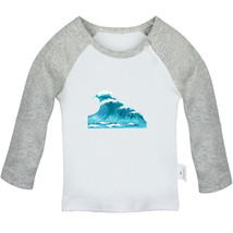 Nature Pattern Sea Wave Tshirt Newborn Baby T-shirt Infant Tops Kid Graphic Tees - £7.74 GBP+