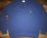LACOSTE ~ Men&#39;s Vtg Blue Sweater 100% Acrylic Made In USA ~ L - $22.02