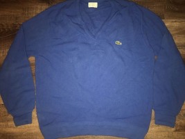 LACOSTE ~ Men&#39;s Vtg Blue Sweater 100% Acrylic Made In USA ~ L - £17.32 GBP