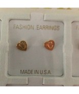 C Initial Heart Shape 14 KT Gold Overlay Pair Earrings   NEW - $12.19