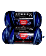 2 Pack Yarnspirations Red Heart Granny Square Black Blue Beacon Medium A... - $605.17 MXN