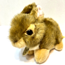 Aurora Miyoni Tots Plush Small Bunny Rabbit Brown White Stuffed Animal 5x7&quot; - £10.09 GBP