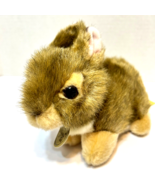 Aurora Miyoni Tots Plush Small Bunny Rabbit Brown White Stuffed Animal 5x7&quot; - £9.98 GBP